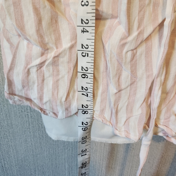 Ces Femme white/light pink striped Romper Size Large - Picture 6 of 6